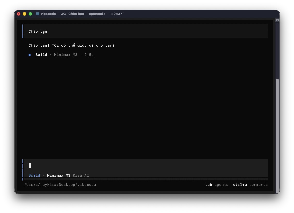 Lập trình và tương tác thành công trên OpenCode CLI